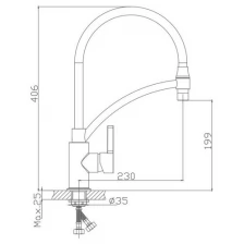 Смеситель для кухни HB73643-8 с гибким изливом, белый/хром