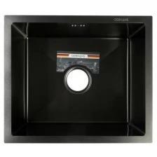 Мойка кухонная GERHANS K35043B, врезная, 500х430х220 мм, с сифоном, цвет графит