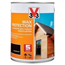 Антисептик алкидный V33 WAX PROTECTION 119610, для дерева с доб. воска, полуглянец, белый, 2,5л