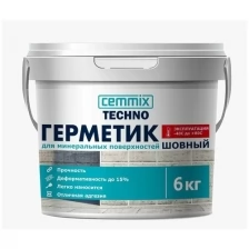 Герметик шовный для минеральных поверхностей Cemmix, акриловый, 6 кг, белый