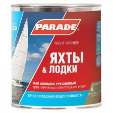 Лак алкидно-уретановый Parade L20 яхтный полуматовый 10 л