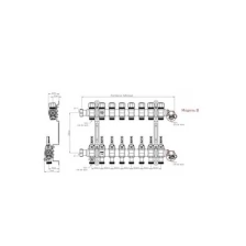 Коллектор для теплого пола с расходомерами на 8 выходов FBH 63 HANSA